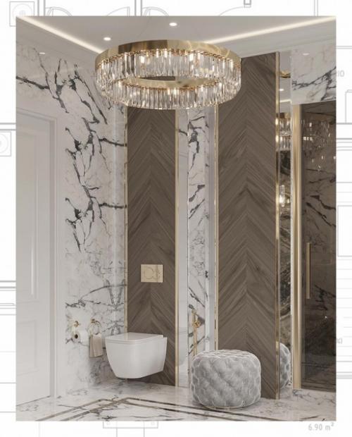 Интерьер ванной комнаты в загородном доме. 02