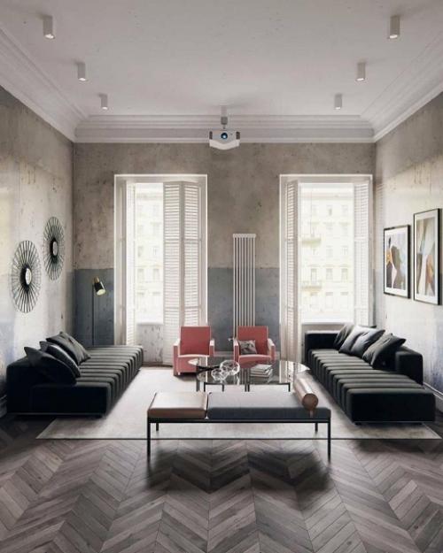 Как вам такой вариант отделки стен в интерьере квартиры ничего не навеяло? 01