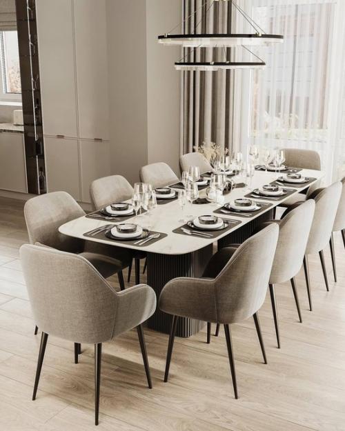 Стильный интерьер просторного загородного дома. 08