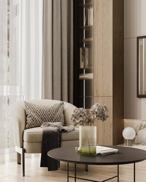 Стильный интерьер просторного загородного дома. 09