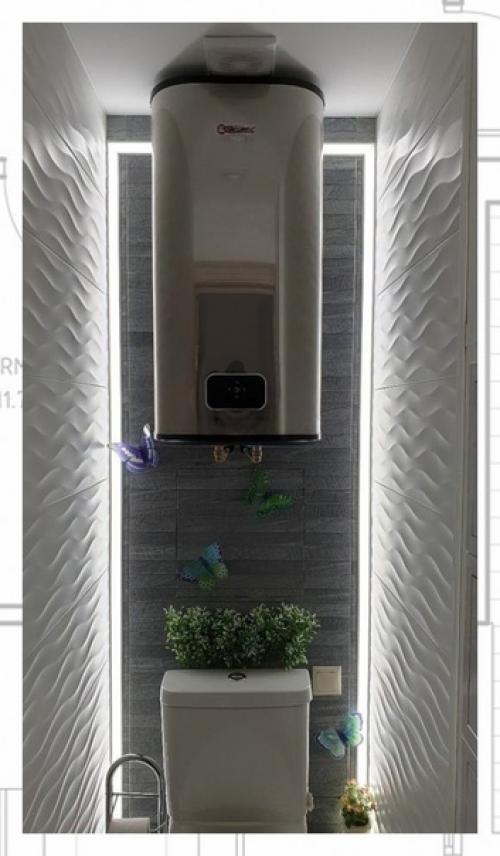 Даже крошечная туалетная комната может быть вместительной, эргономичной и эстетически привлекательной. 01