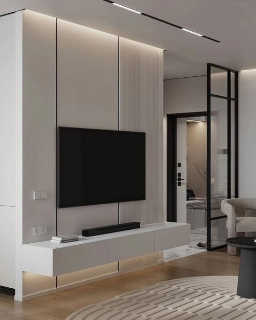 Лаконичный, с лёгким минимализмом интерьер кухни - гостиной. 05