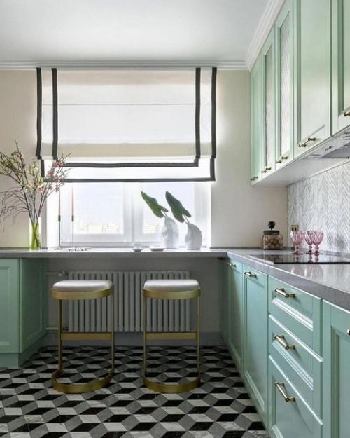 В дизайн кухонной зоны Тиффани выглядит весьма необычно. 02