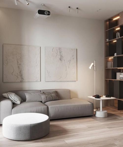 Интерьер кухни гостиной впечатляет своей светлой и лаконичной концепцией. 02