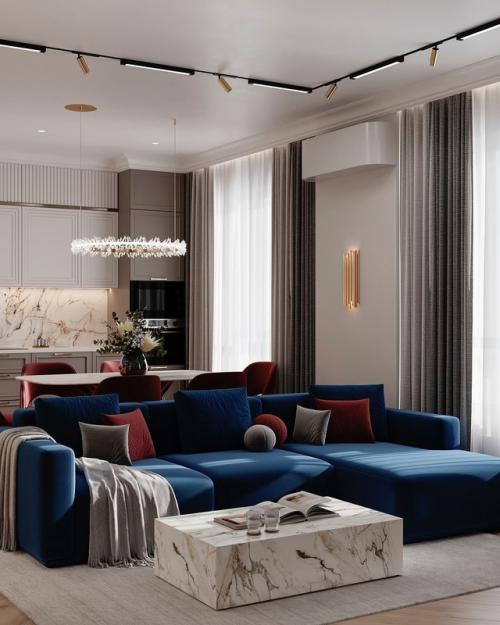 Кухня - гостиная в этом загородном доме - настоящая ода утончённости и вкусу. 02