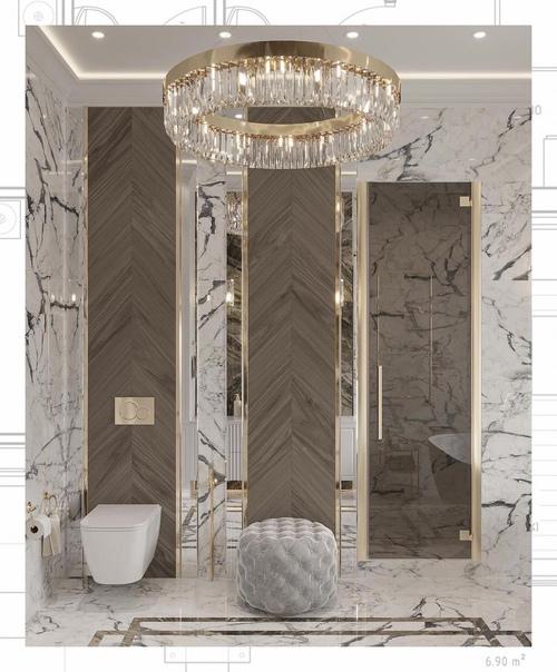 Интерьер ванной комнаты в загородном доме. 06