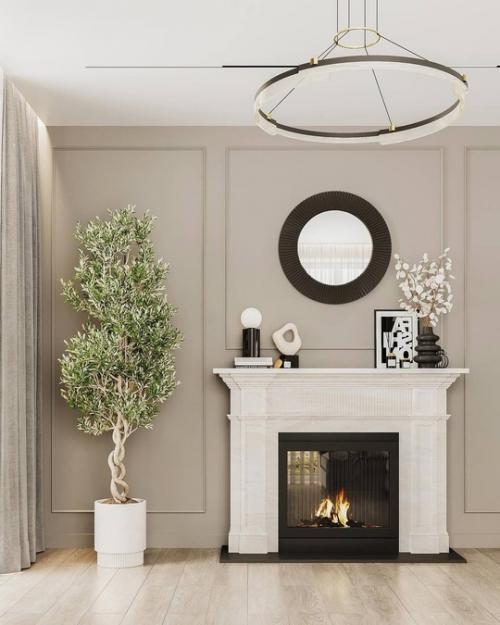 Стильный интерьер просторного загородного дома. 07