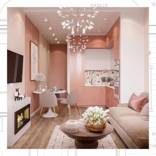 Персиковый - прекрасный компаньон для других цветов. 01