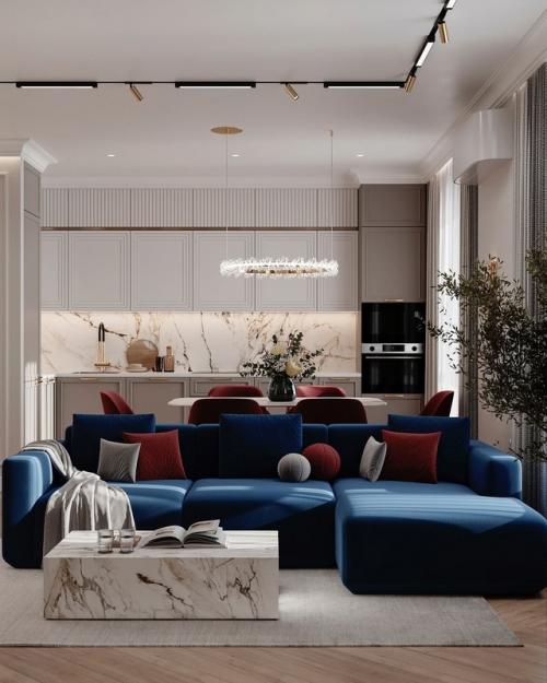 Кухня - гостиная в этом загородном доме - настоящая ода утончённости и вкусу. 03