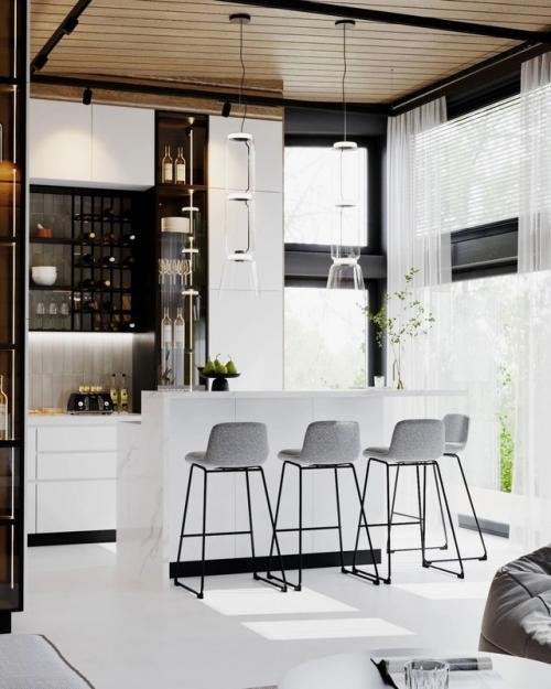 Визуализация стильного коттеджа в современном исполнении - это настоящее наслаждение для глаз. 01