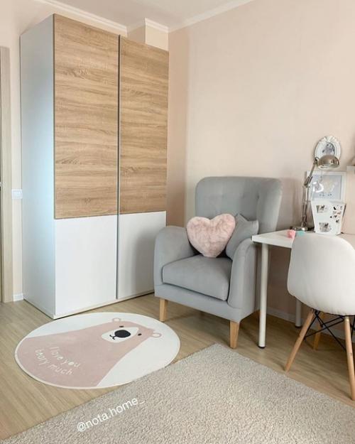 Уютная, нежная и светлая комната для девочки. 03