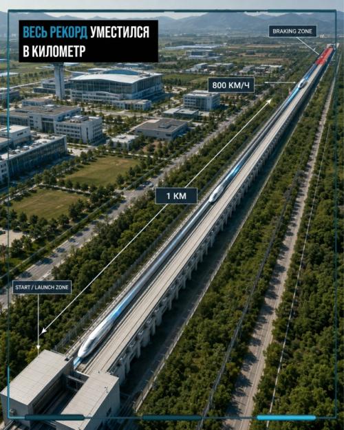 Самая быстрая маглев - платформа разогналась до 800 км/ч за секунды. 02 Самая быстрая маглев - платформа разогналась до 800 км/ч за секунды. 02
