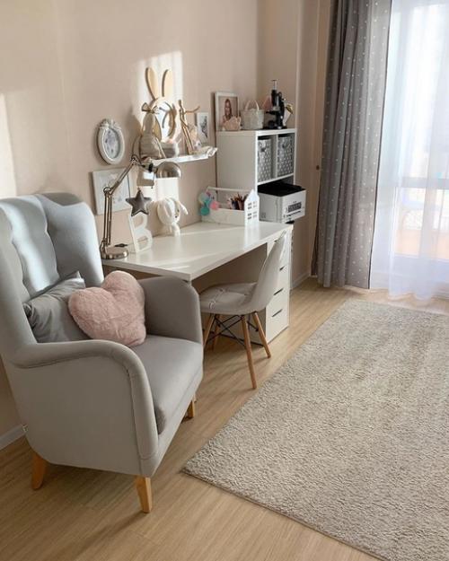 Уютная, нежная и светлая комната для девочки. 01