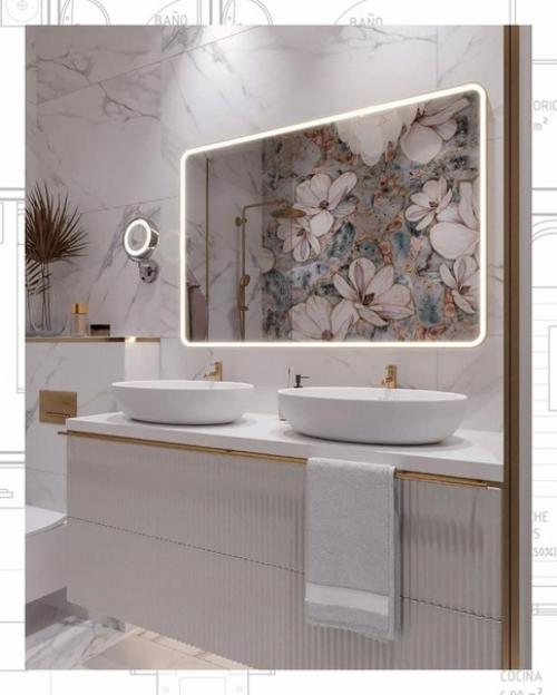 Керамогранит и стекловолокно в оформлении ванной комнаты. 05