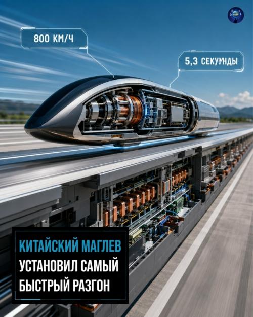 Самая быстрая маглев - платформа разогналась до 800 км/ч за секунды. 

