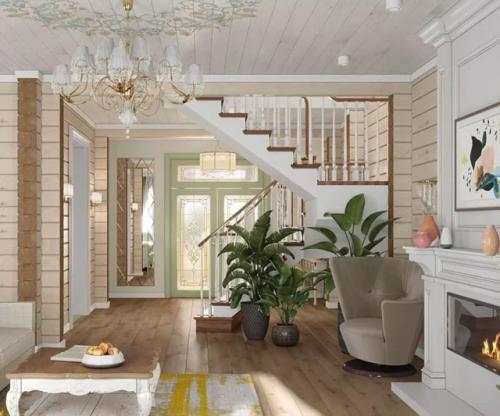 Интерьер загородного дома словно наполнен лёгким весенним воздухом - он свежий, светлый и очень уютный. 03