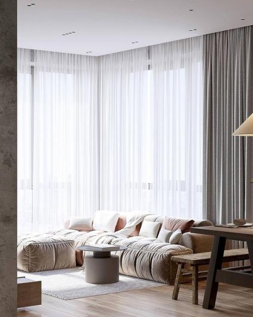 Кадры не Скучного интерьера квартиры в светлых тонах. 04