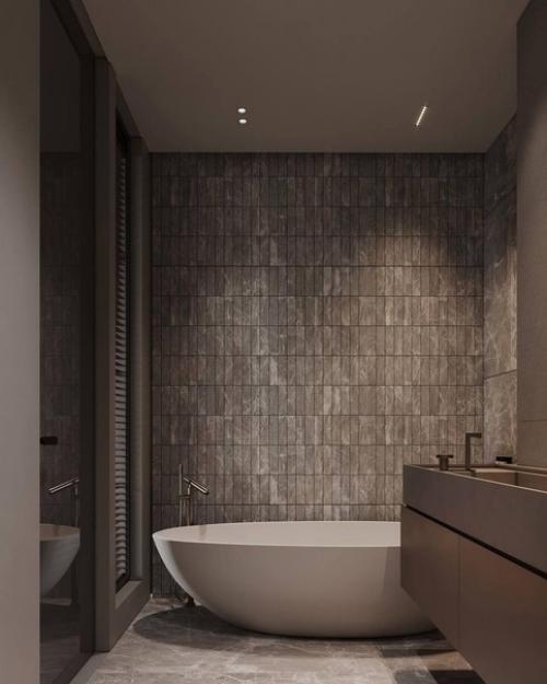 В ванной создали спокойную и расслабляющую атмосферу. 01