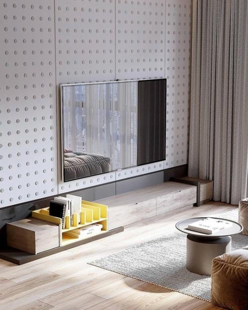 Кадры не Скучного интерьера квартиры в светлых тонах. 06