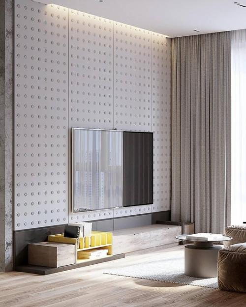 Кадры не Скучного интерьера квартиры в светлых тонах. 05