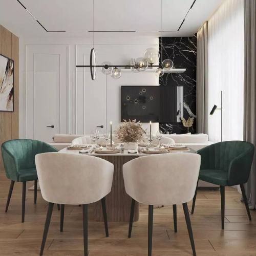 В этом интерьере основным пожеланием было сделать спальню за стеклом в гостиной. 02