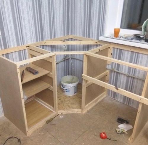 Учебникремонта. Муж решил сам сделать кухонную мебель из имеющихся материалов, горжусь. 02