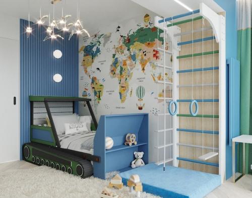 Школа ремонта.  Мальчишки любят яркое, синее, изображения животных, лазилки и. трактора и спецтехнику. 01