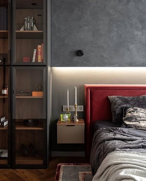 Современный интерьер в однокомнатной квартире для молодых и активных людей, которые ценят комфорт и функциональность. 04