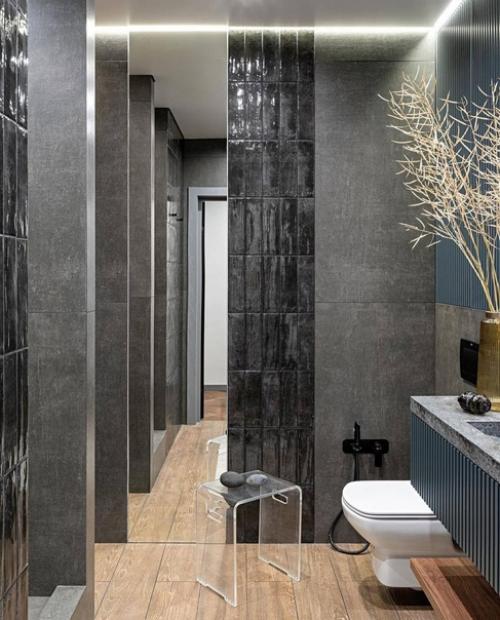 Современный интерьер в однокомнатной квартире для молодых и активных людей, которые ценят комфорт и функциональность. 08