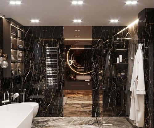 Школа ремонта.  Шикарная ванная комната. 04