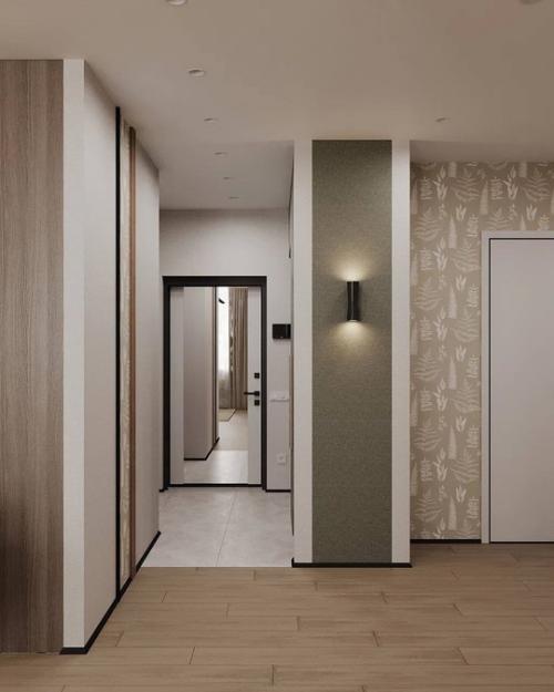 Кухня - гостиная 22, 6 квадратных метров с популярным зеленым акцентом. 06