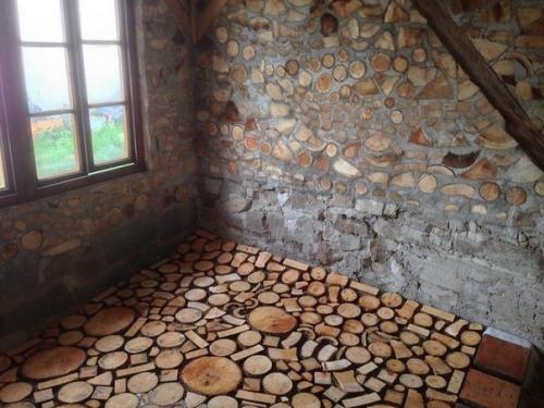 Пол из спилов. 01