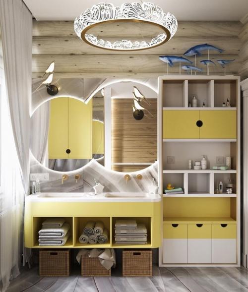 Школа ремонта.  Детская ванная комната в загородном доме. 05