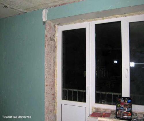Выстраиваем проемы и мы обшиваем откосы. 05