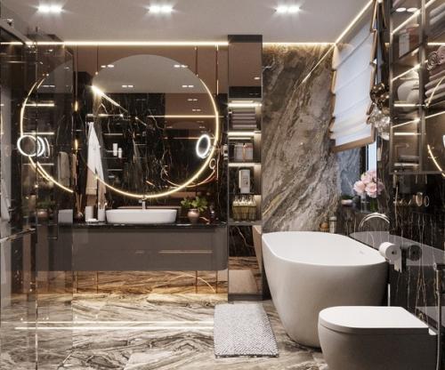 Школа ремонта.  Шикарная ванная комната. 01