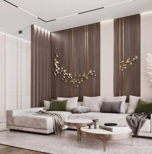 Интерьер кухни - гостиной в стиле неоклассика в светлых тонах. 06