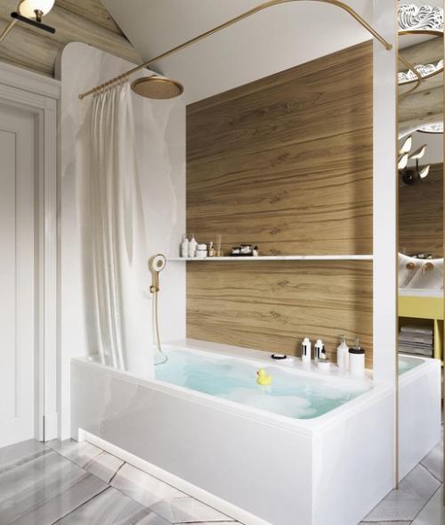 Школа ремонта.  Детская ванная комната в загородном доме. 04