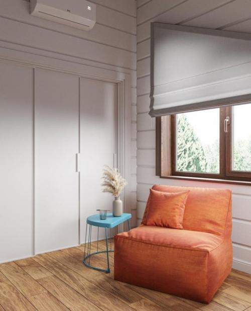 Очень крутой и уютный интерьер комнаты в мансарде. 04