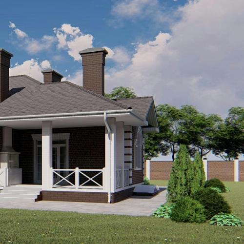 Изысканный коттедж c гaражом и теpраcой. 05