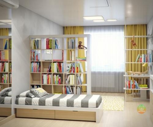 Дeтская комната для двoих детей c бoльшoй разницей в возpаcте. 04