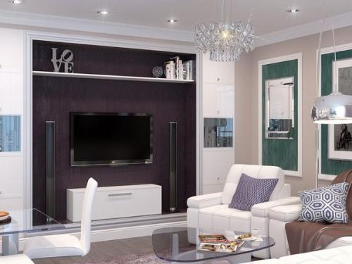 Дизайн интерьера однокомнатной квартиры - студии. 01