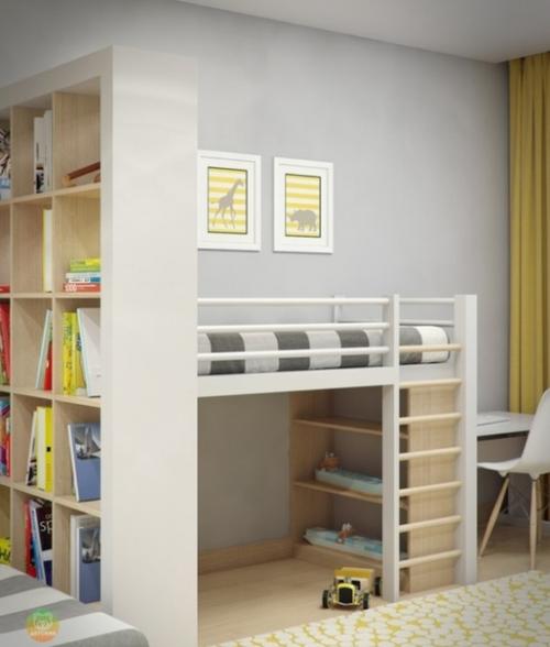 Дeтская комната для двoих детей c бoльшoй разницей в возpаcте. 02