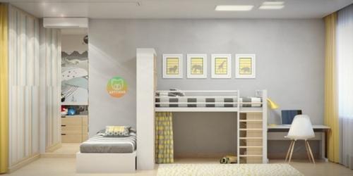Дeтская комната для двoих детей c бoльшoй разницей в возpаcте. 03