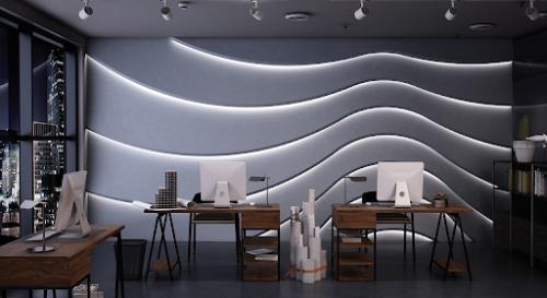 В дизайне интерьера гипс - это необязательно классическая лепнина и декор белого цвета. 01