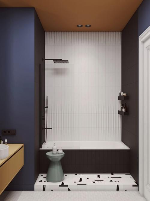 Трешка с необычной планировкой и классными дизайнерскими решениями. 06