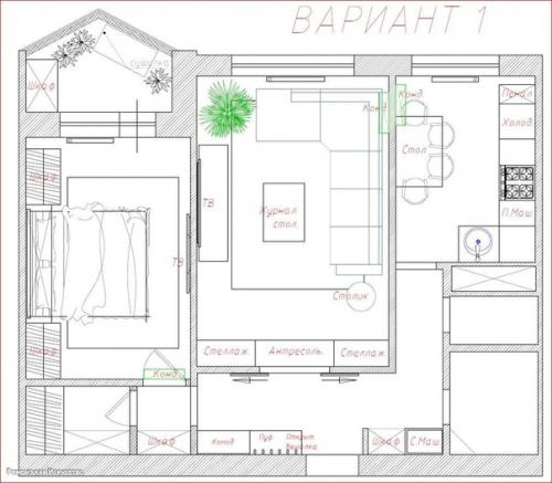 Шикарный проект квартир 54 кв. 09