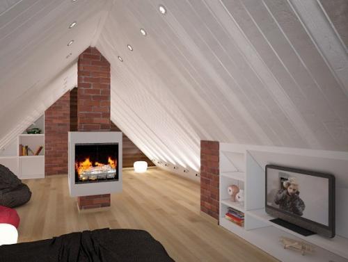 Просторная и светлая комната отдыха в мансарде. 02