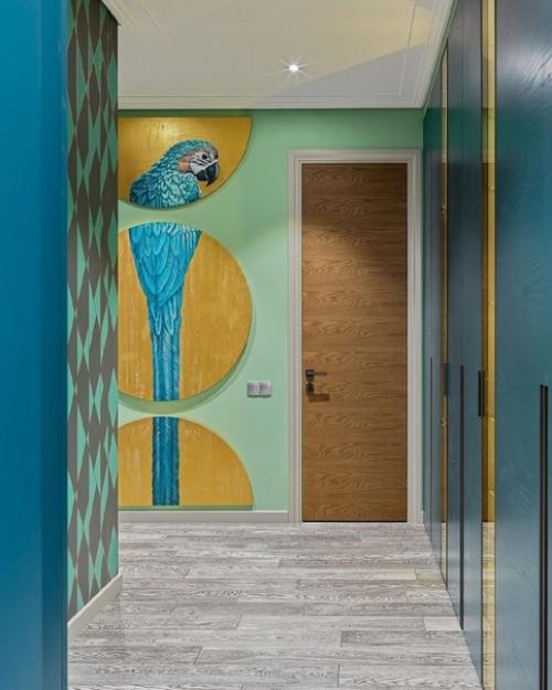 Очень яркий насыщенный интерьер квартиры. 07