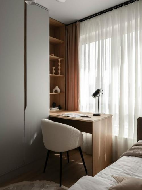 Комната, в которой сочетаются лёгкость, уют и вдохновляющая атмосфера. 03