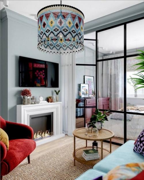 Лишь в том случае, если правильно расставить яркие акценты в интерьере, комната заиграет другими красками. 01